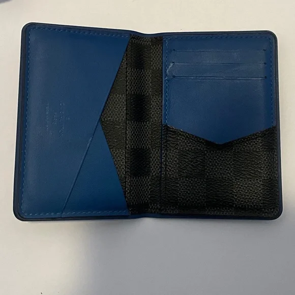 Louis Vuitton N64432 - Damier Graphite Canvas Pocket Organizer Neon Blue (Rare) - Picture 4 of 8